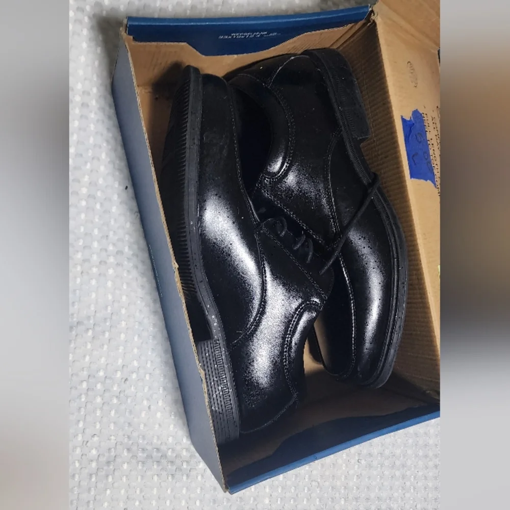 NUNN BUSH EUC MENS SIZE 10 81750 COMFORT GEL BLACK LEATHER OXFORD SHOES